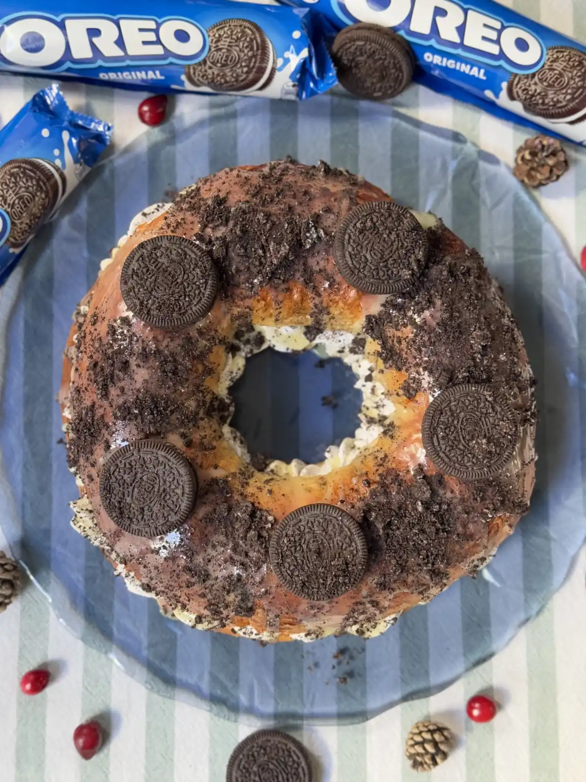 romisbakes receta Roscón de reyes oreo
