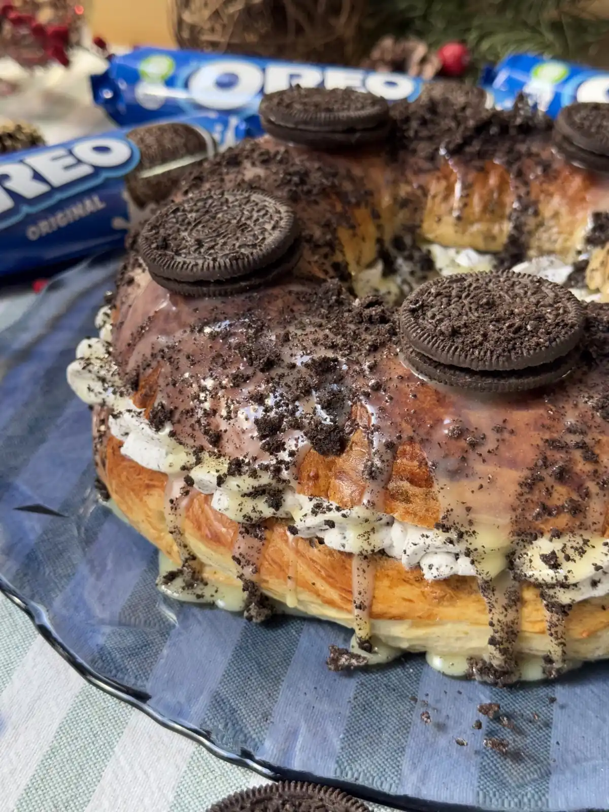 romisbakes receta Roscón de reyes oreo