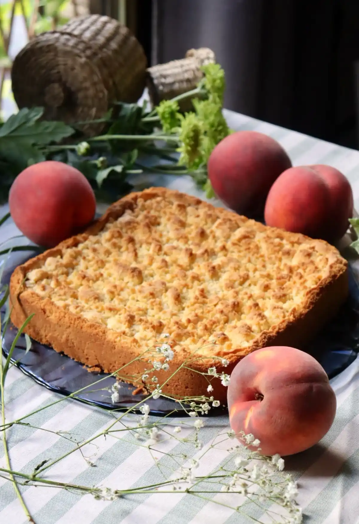romisbakes recipe Red Peach Crumble