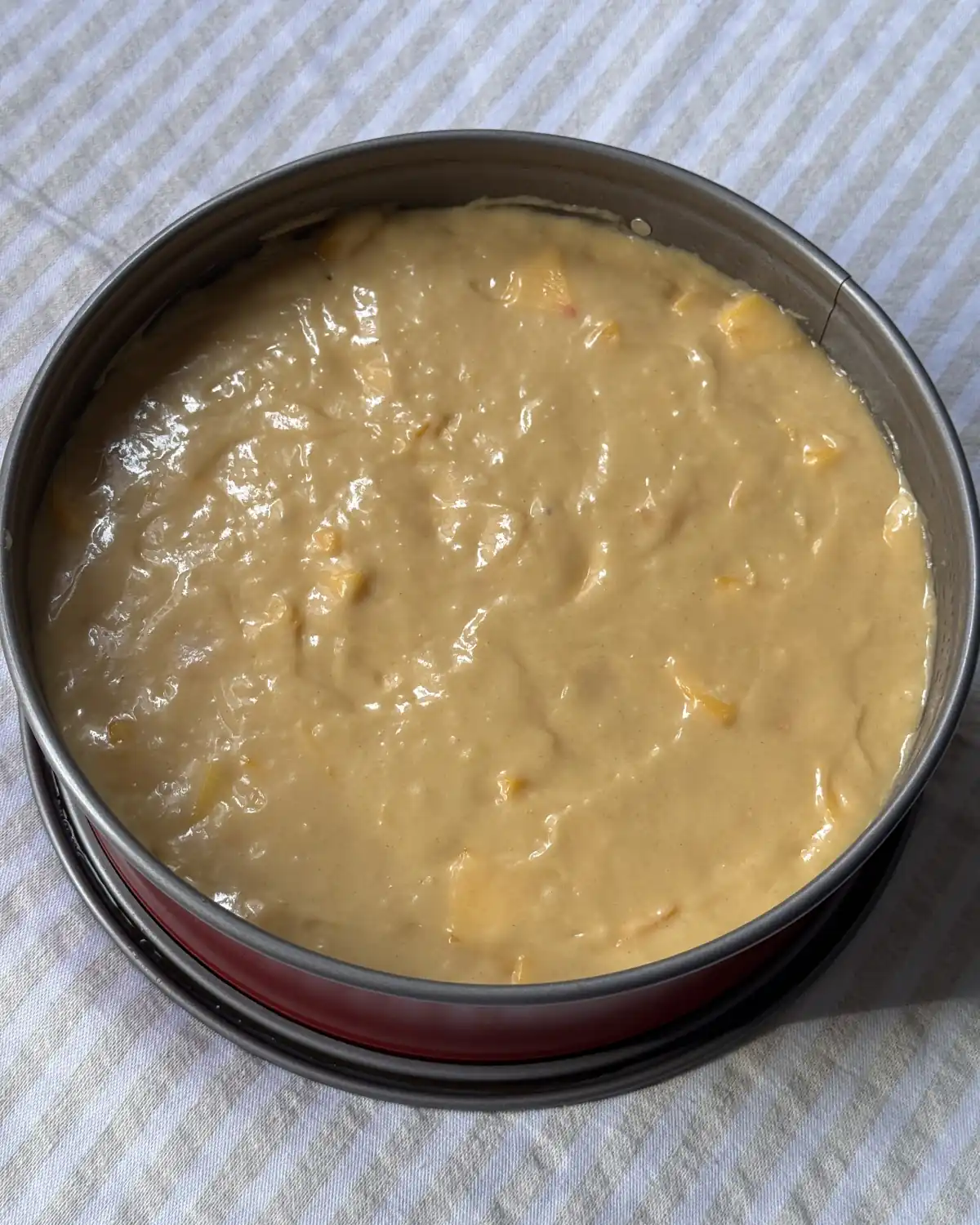 romisbakes recipe Peach Upside-Down Cake with Condensed Milk