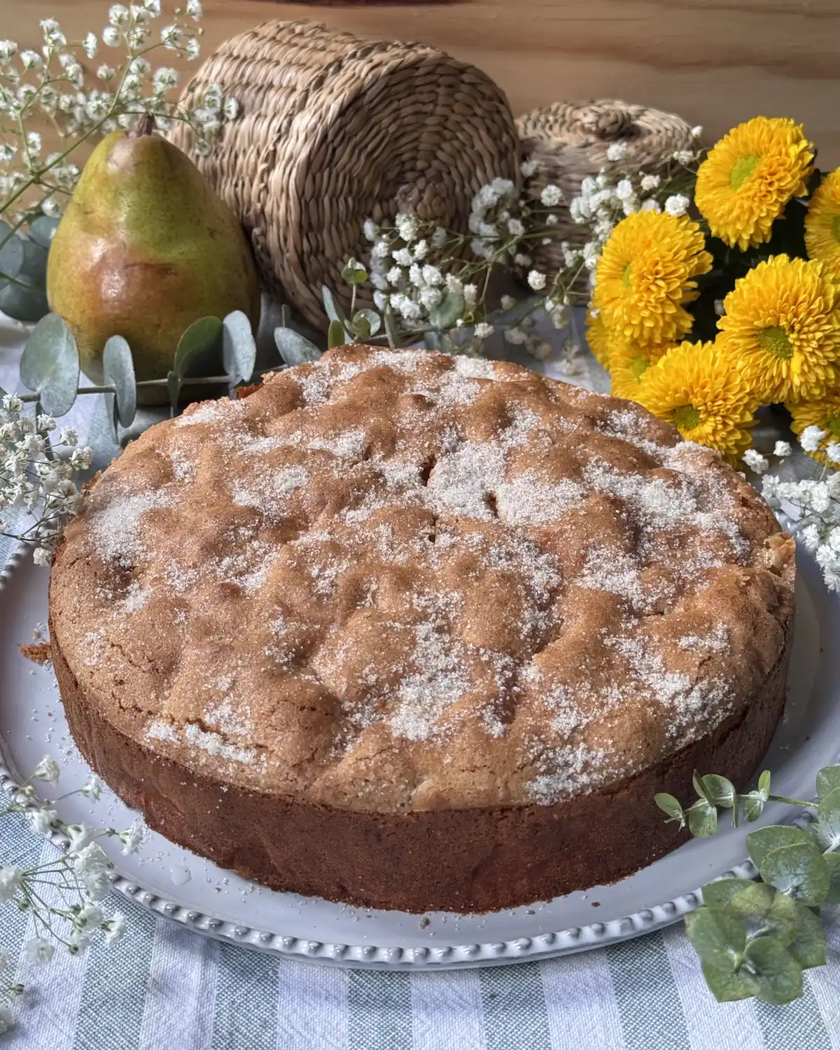 romisbakes recipe Fluffy pear cake