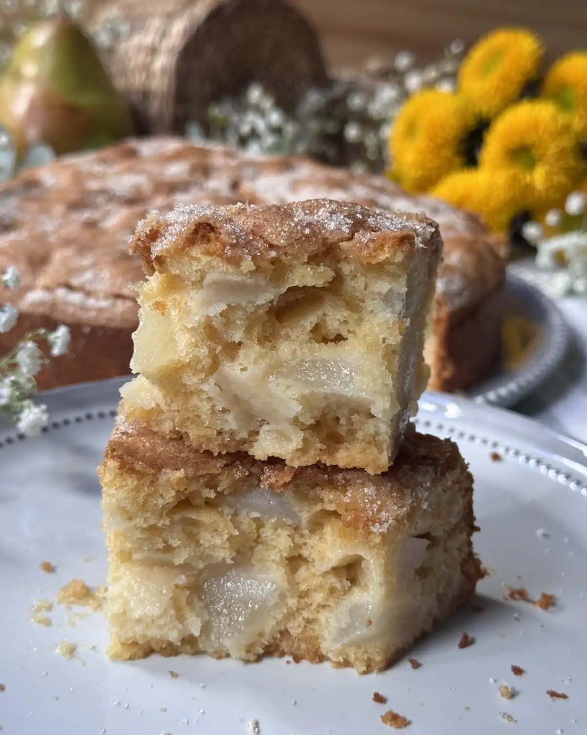 romisbakes recipe Fluffy pear cake
