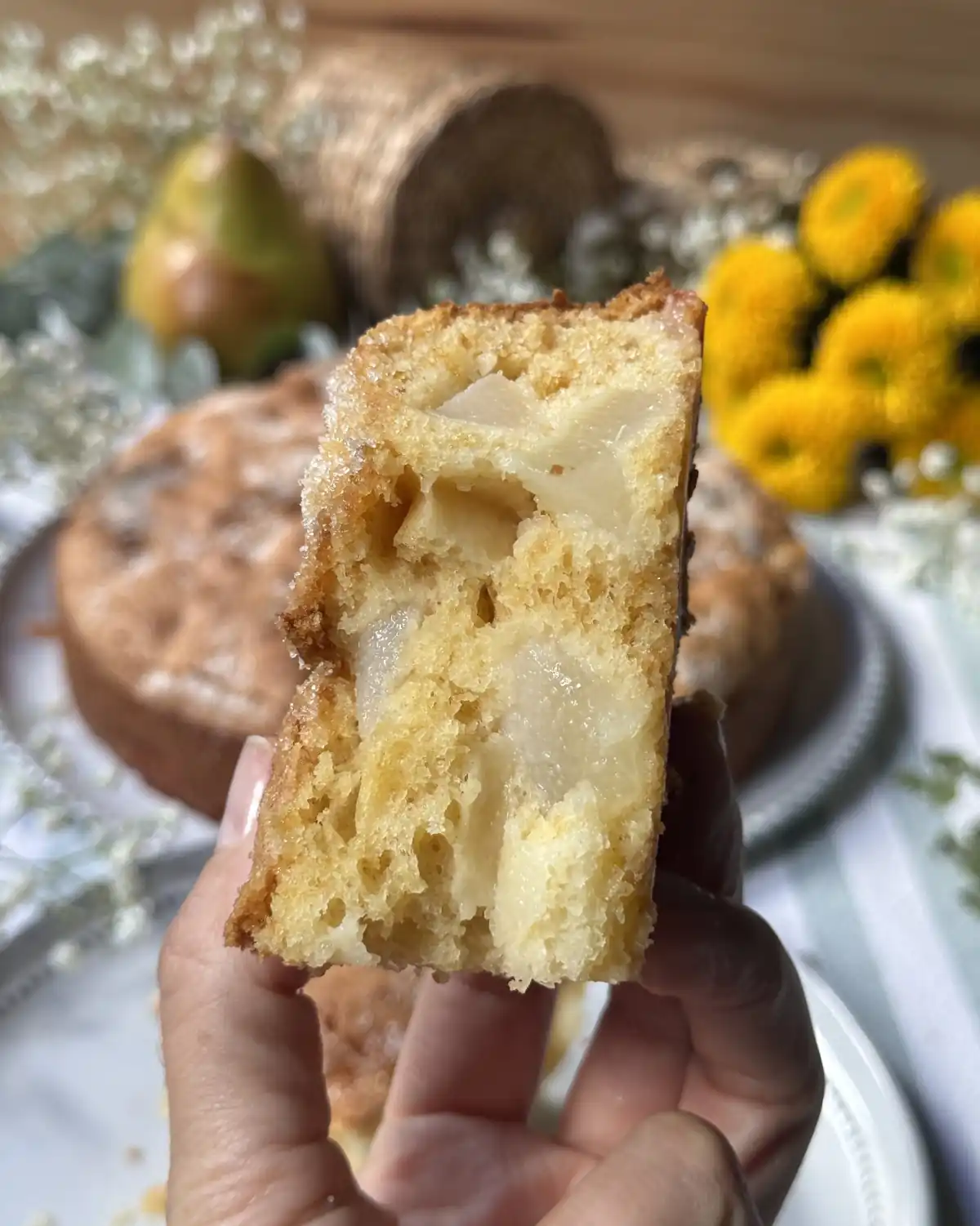 romisbakes recipe Fluffy pear cake