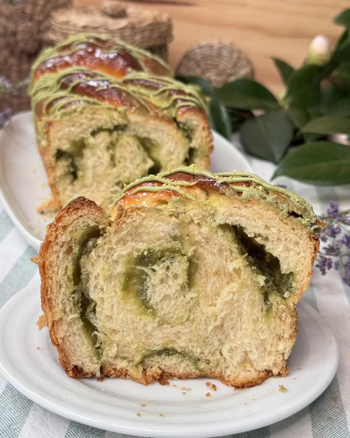 romisbakes recipe Pistachio brioche braid