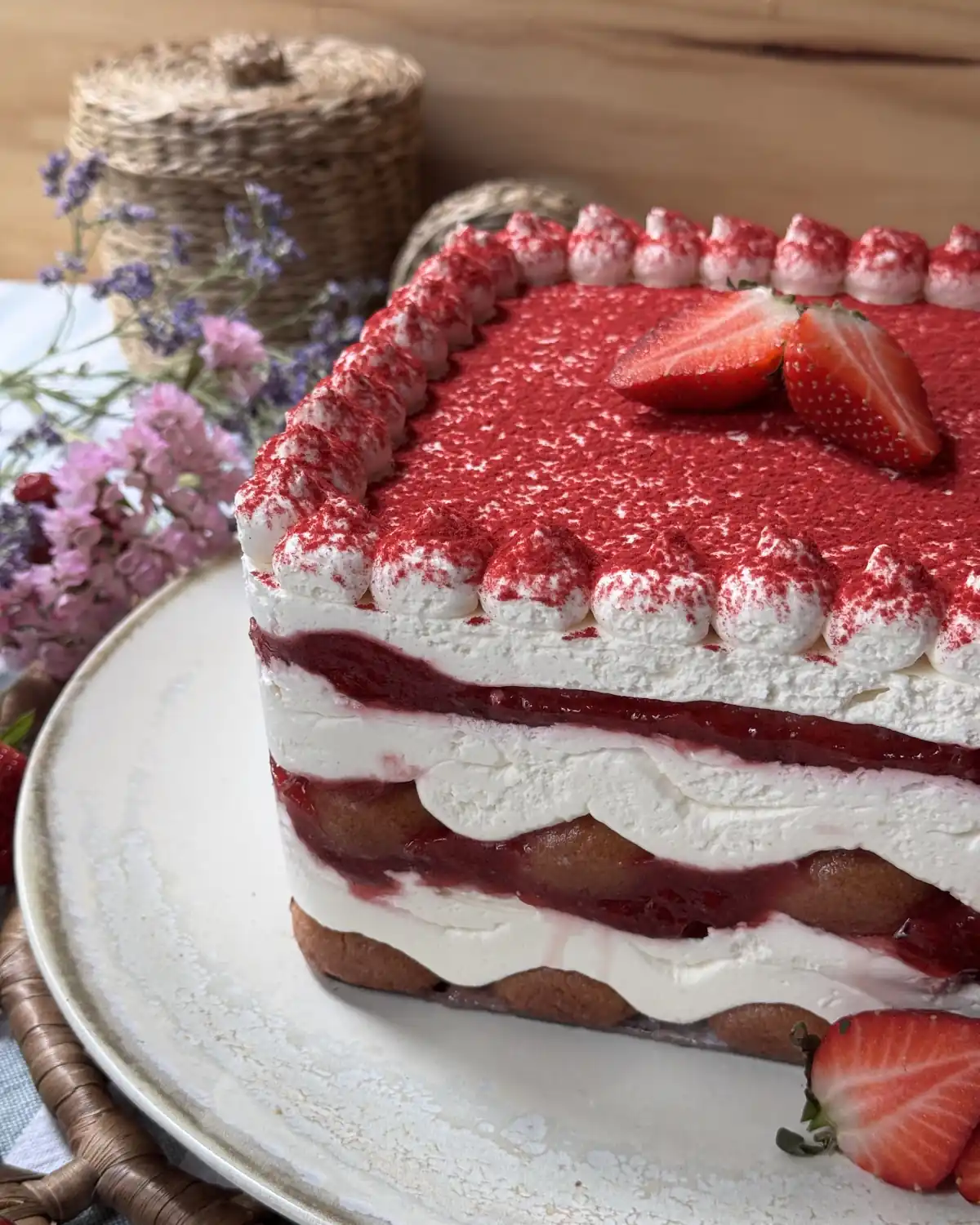 romisbakes receta Tiramisú de fresa