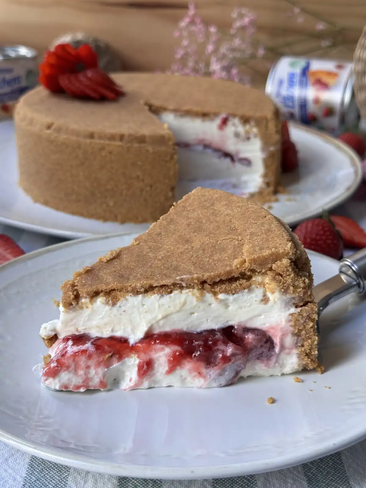 romisbakes recipe Upside down cheesecake