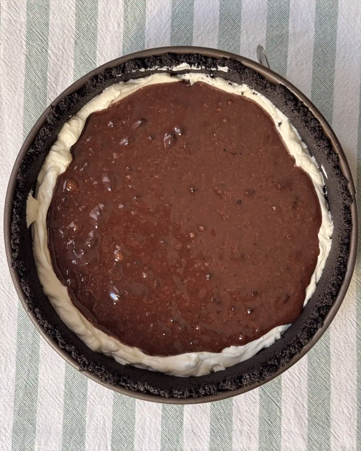 romisbakes recipe Upside Down Oreo Cheesecake