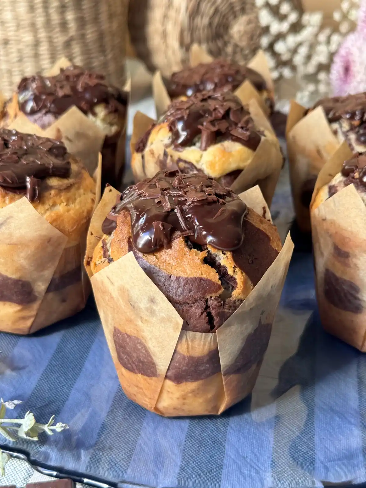 romisbakes receta Muffins de vainilla y chocolate