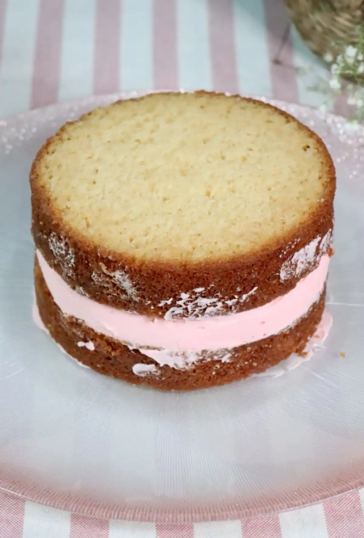 romisbakes recipe Lactose-free vanilla & strawberry cake