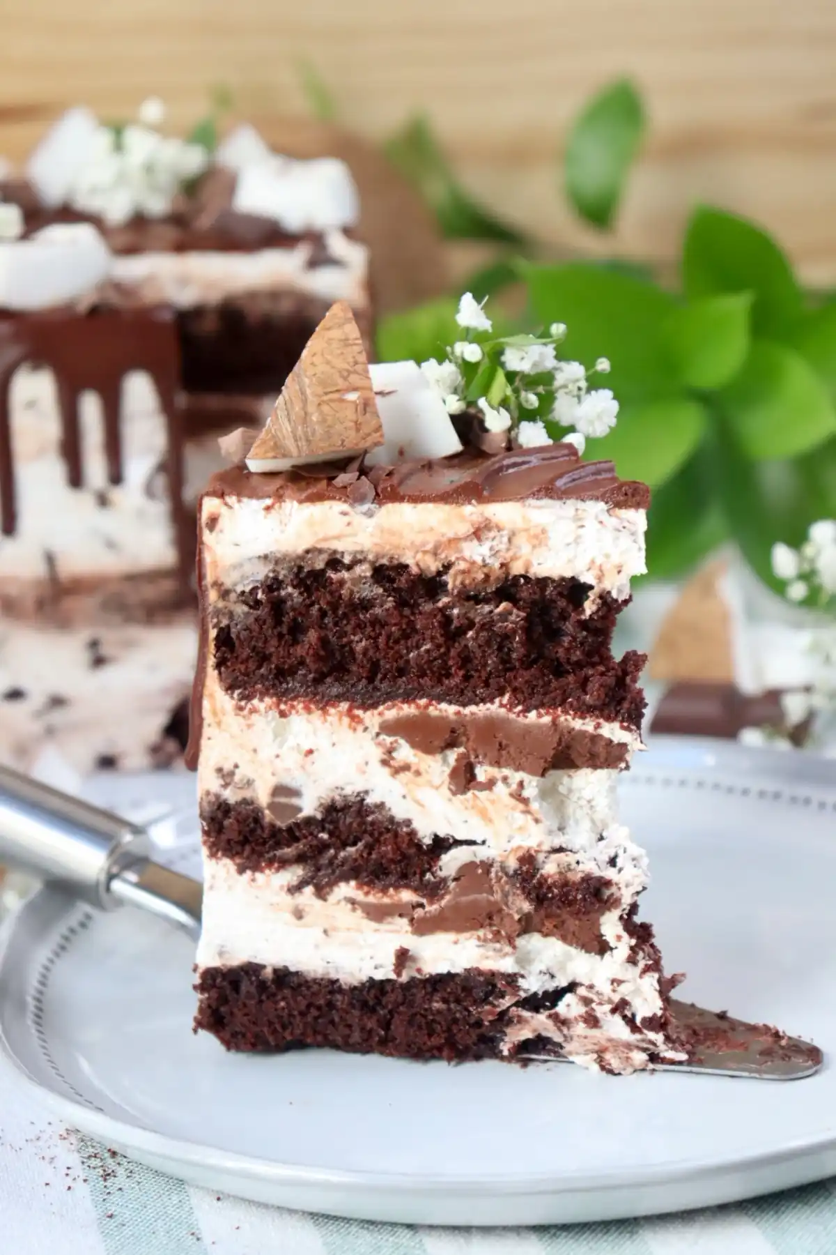 romisbakes recipe Vegan chocolate and stracciatella cake