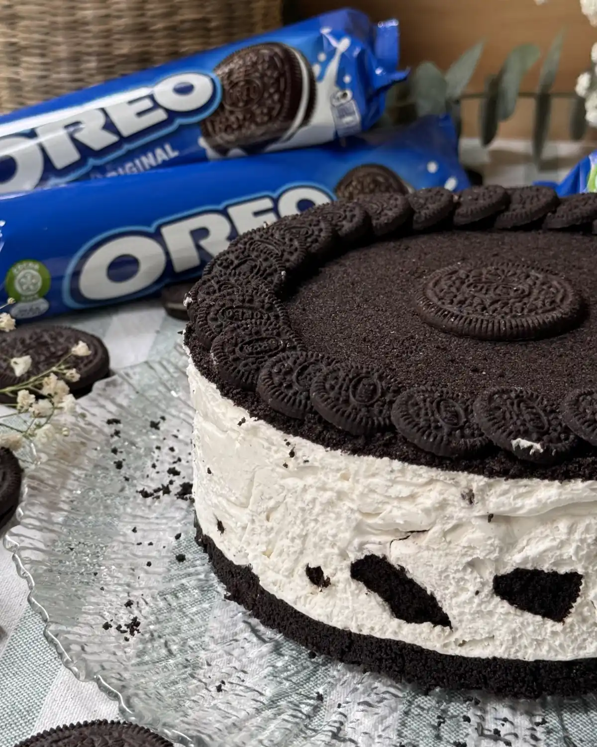 romisbakes recipe Vegan no-bake Oreo cheesecake 🌿