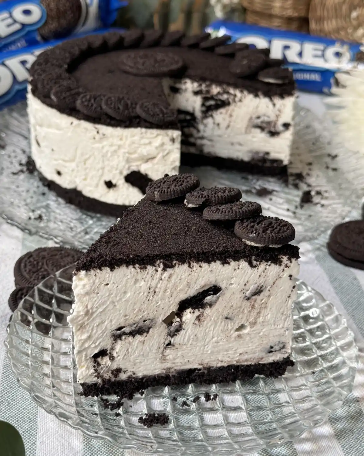 romisbakes recipe Vegan no-bake Oreo cheesecake 🌿