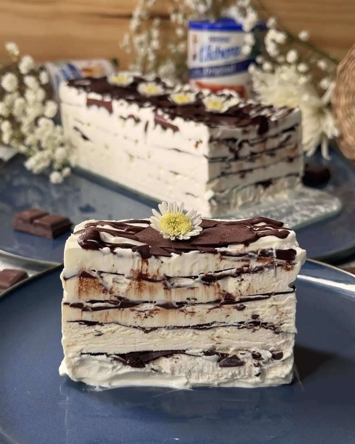 romisbakes recipe Frozen cream, condensed milk and chocolate cake (Viennetta or Comtessa)