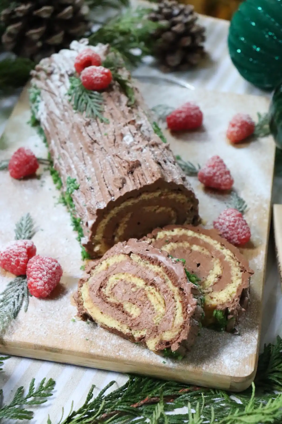 romisbakes recipe Yule log cake